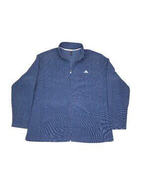 Adidas Mens Heather Fleece Full Zip Jacket Crew Navy Full-Zip 2XL Blue
